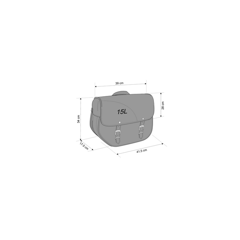Leather saddlebag CUSTOMACCES SANT LOUIS Negru stanga