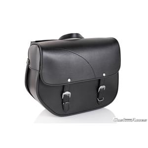Leather saddlebag CUSTOMACCES SANT LOUIS AP0011N Negru