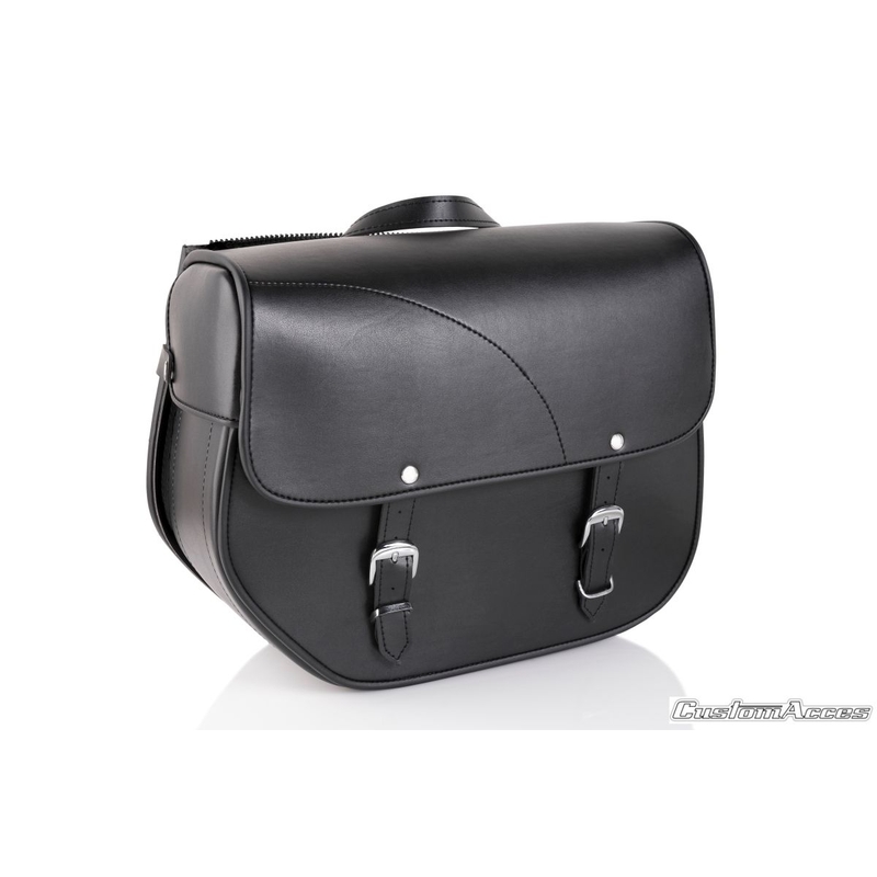 Leather saddlebag CUSTOMACCES SANT LOUIS Negru