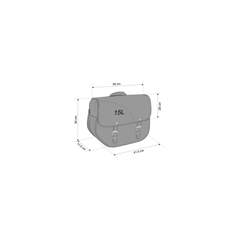 Leather saddlebag CUSTOMACCES SANT LOUIS Negru