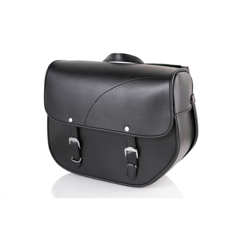 Leather saddlebag CUSTOMACCES SANT LOUIS Negru