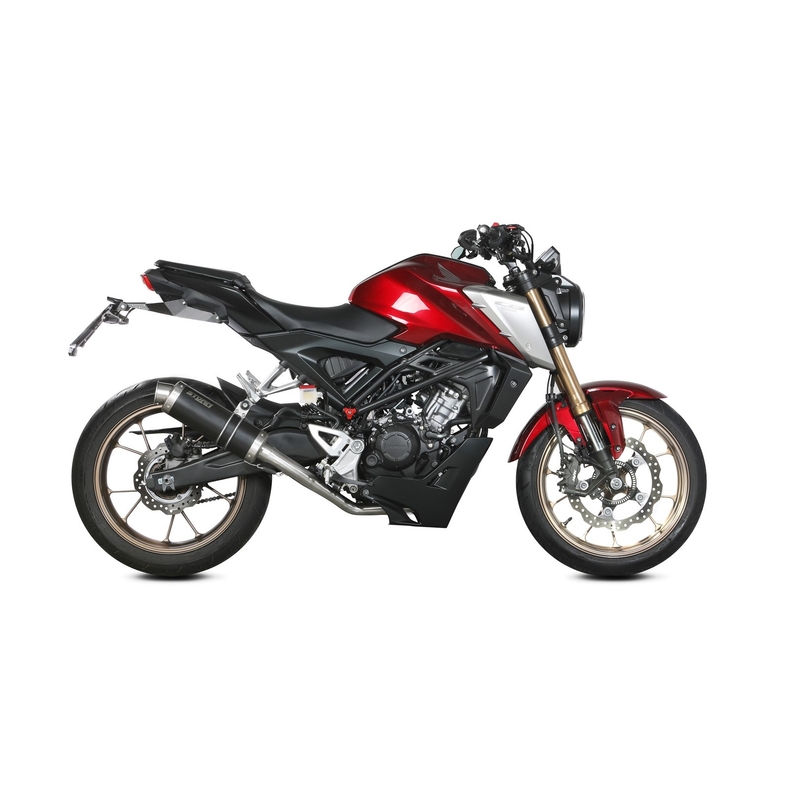Sistem de evacuare complet 1x1 STORM GP Negru pentru HONDA CB 125 R 2021-2024