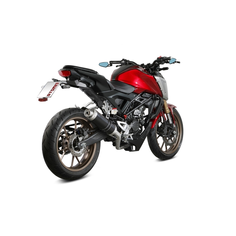 Sistem de evacuare complet 1x1 STORM GP Negru pentru HONDA CB 125 R 2021-2024