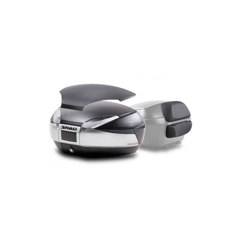 Top case SHAD SH48 New Titanium with backrest, carbon cover and PREMIUM SMART lock