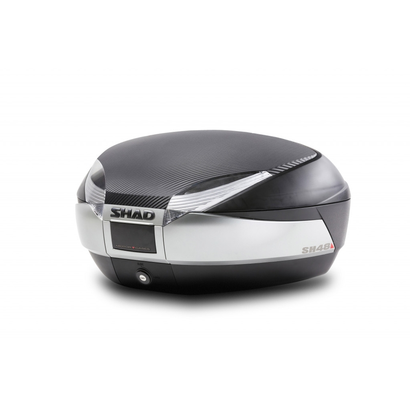 Top case cu capac colorat SHAD SH48 Carbon with PREMIUM SMART lock