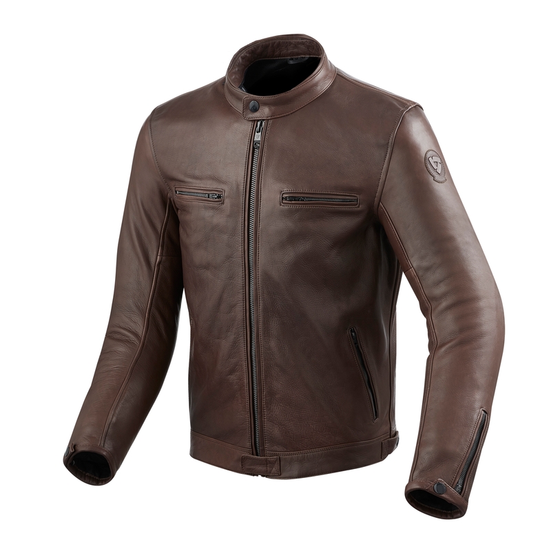 Revit Gibson Gibson maro din piele maro Jacheta de motociclete lichidare