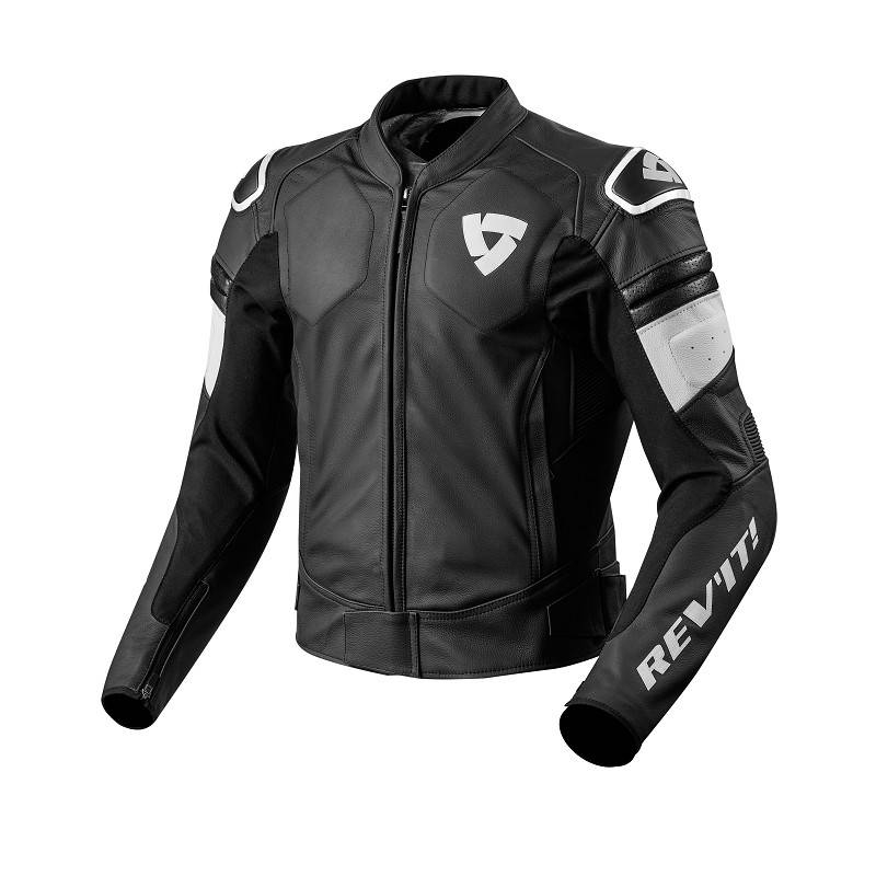 Revit Akira jachetă de motocicletă albă și neagră