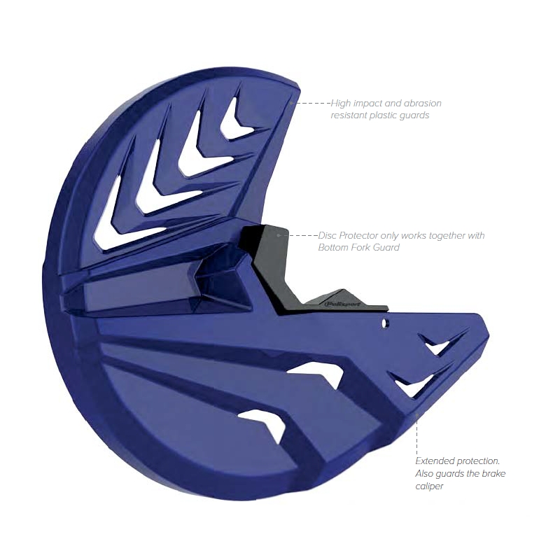 Disc & bottom fork protector POLISPORT PERFORMANCE alb/negru