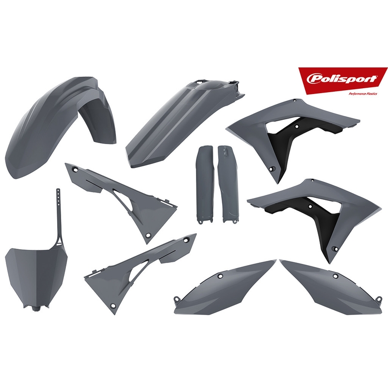 Kit plastice POLISPORT gri pentru HONDA CRF 450 R 2017-2018, HONDA CRF 250 R 2018-2018
