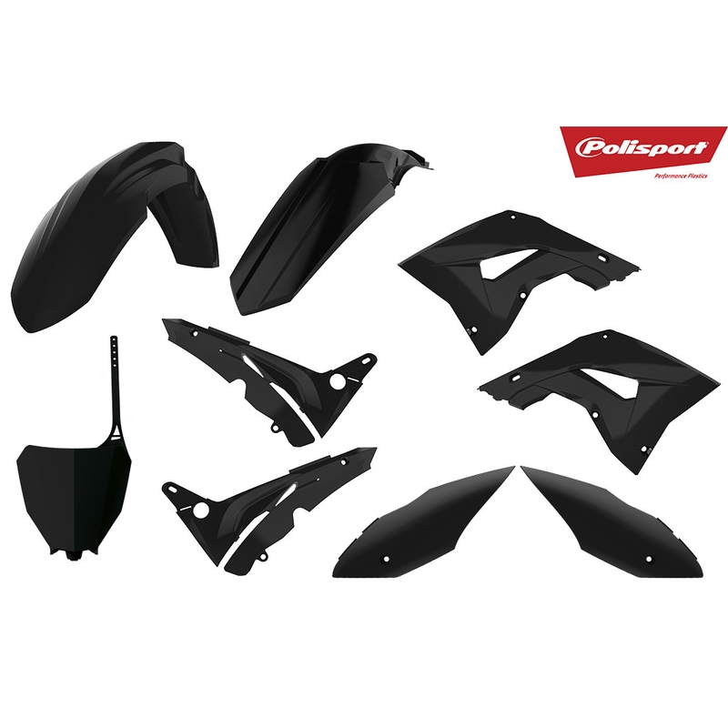 Kit plastice POLISPORT restyling Negru pentru HONDA CR 125 R 2002-2007, HONDA CR 250 R 2002-2007