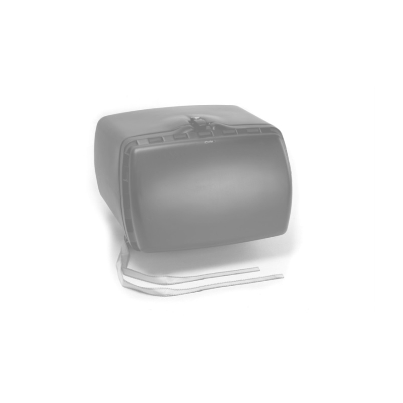 Top box PUIG MAXI BOX Alb with lock and attached with straps