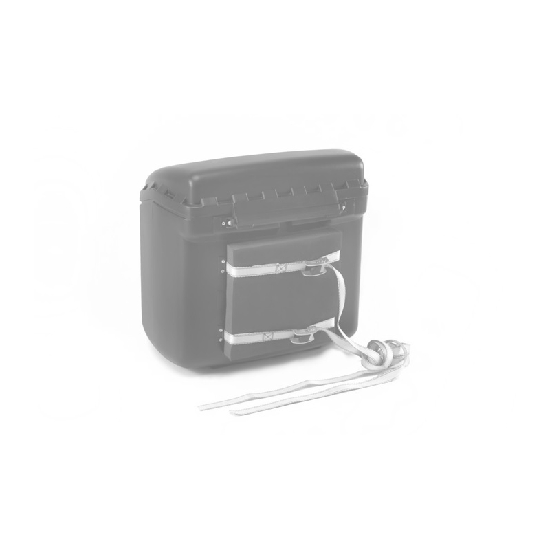 Top box PUIG MAXI BOX Alb with lock and attached with straps