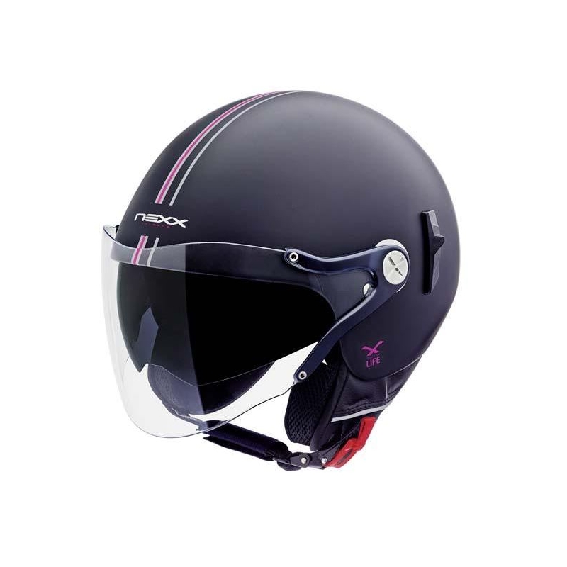 Casca de motocicletă Nexx X 60 Bastille Black and Pink Open Vânzare lichidare