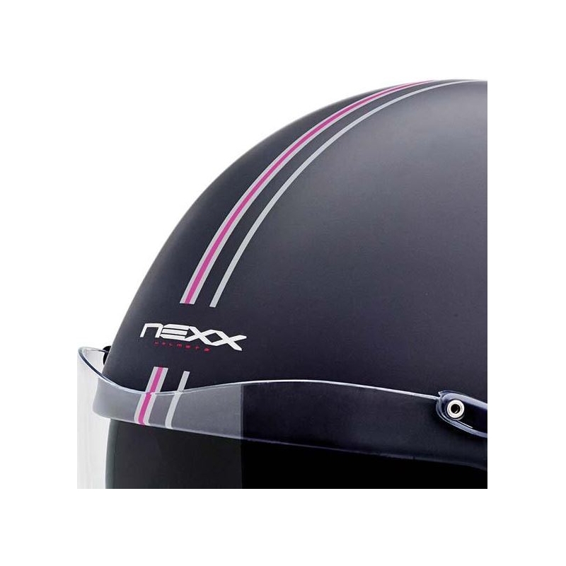 Casca de motocicletă Nexx X 60 Bastille Black and Pink Open Vânzare lichidare