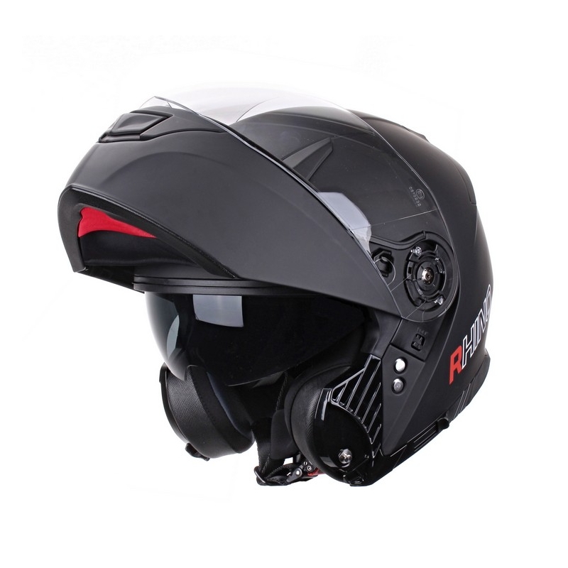 Cască de motocicletă flip-up Rhino Highway negru mat + Pinlock