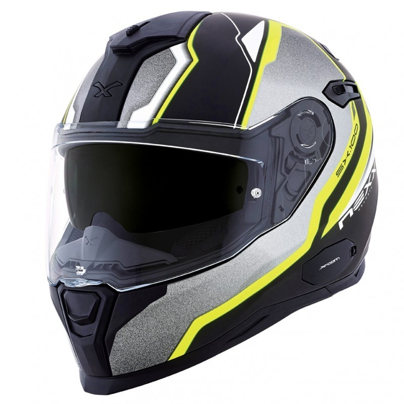 Cască de motocicletă Nexx SX 100 Blast negru-gri-fluo galben lichidare