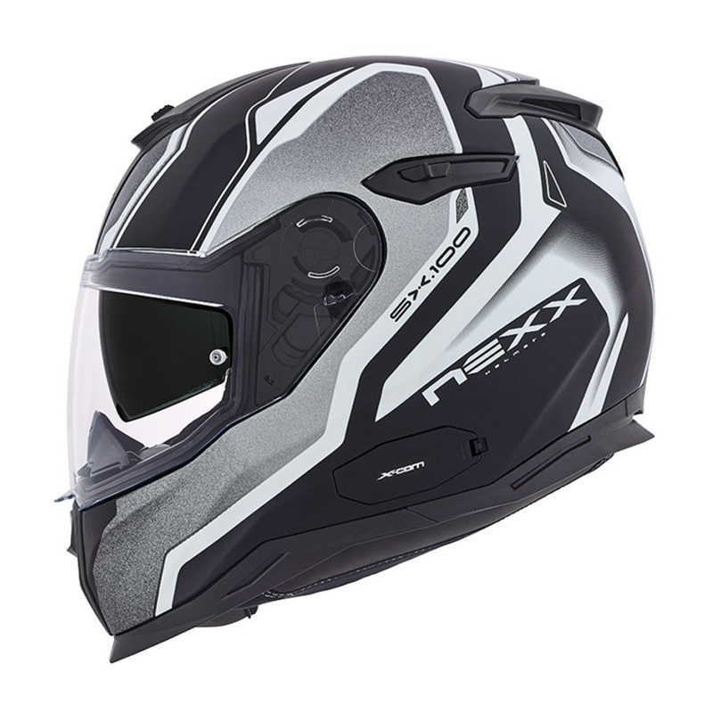 Cască de motocicletă Nexx SX 100 Blast negru-gri-alb lichidare