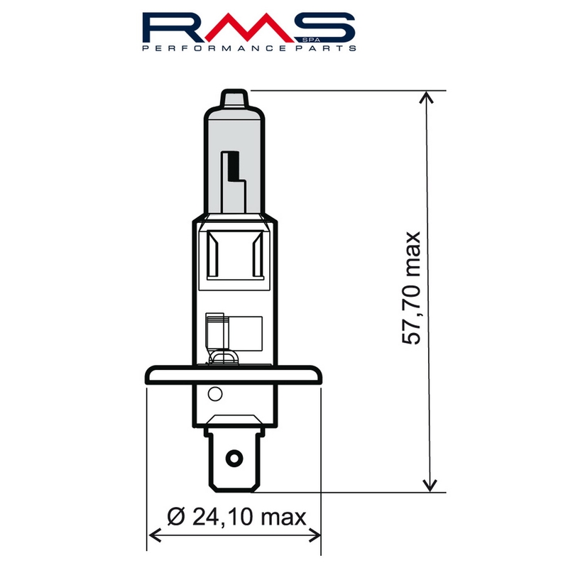 Bec RMS 12V 55W, H1 Albastru