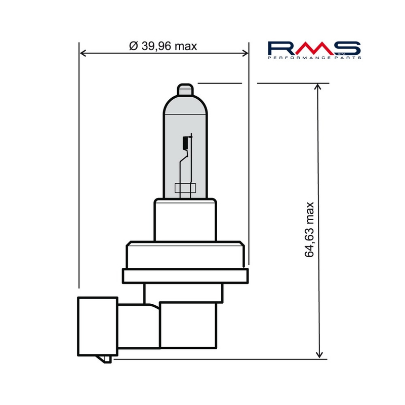 Bec RMS 12V 35W, H8 Albastru