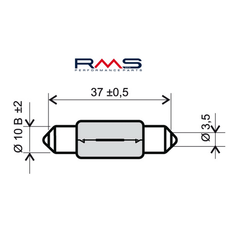 Bec RMS 12V 5W, T11X39 S8.5 Alb