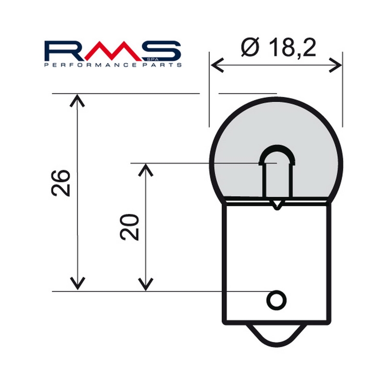Lamp RMS BA15S G18 12V 10W