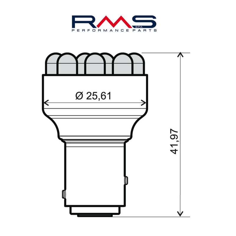 Bec RMS 12V 12 Led, BAY15D Alb