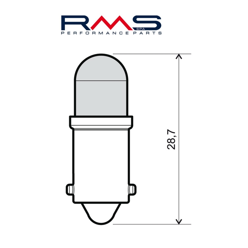 Bec RMS Led 12V, BA9S Albastru