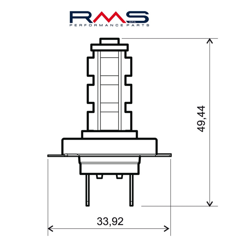 Bec RMS 12V 14 Led, H7 Albastru lichidare