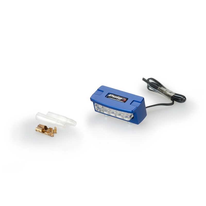 Licence support light PUIG FLASH Albastru alu with LEDs