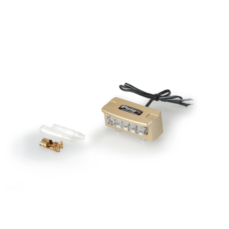 Licence support light PUIG FLASH auriu alu with LEDs