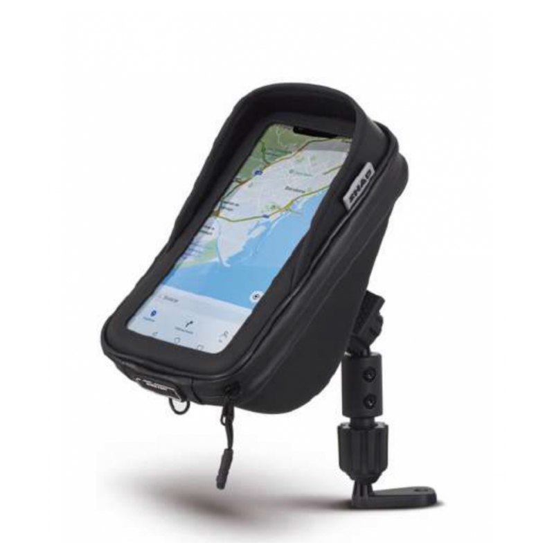 Smartphone holder SHAD 180x90mm (6,6") with pocket prindere pe suportul oglinzii