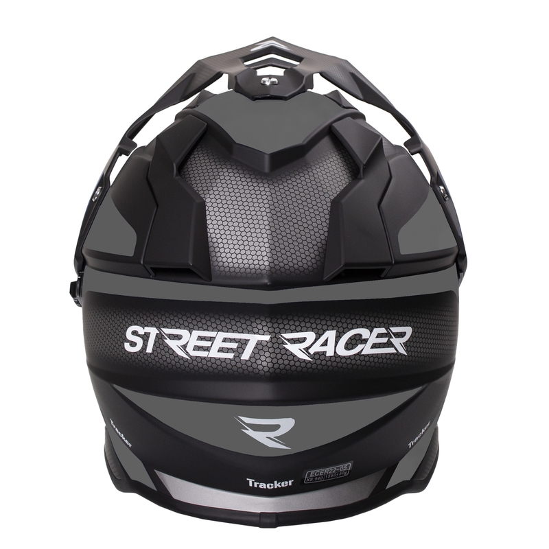Cască moto enduro Street Racer Tracker negru-gri