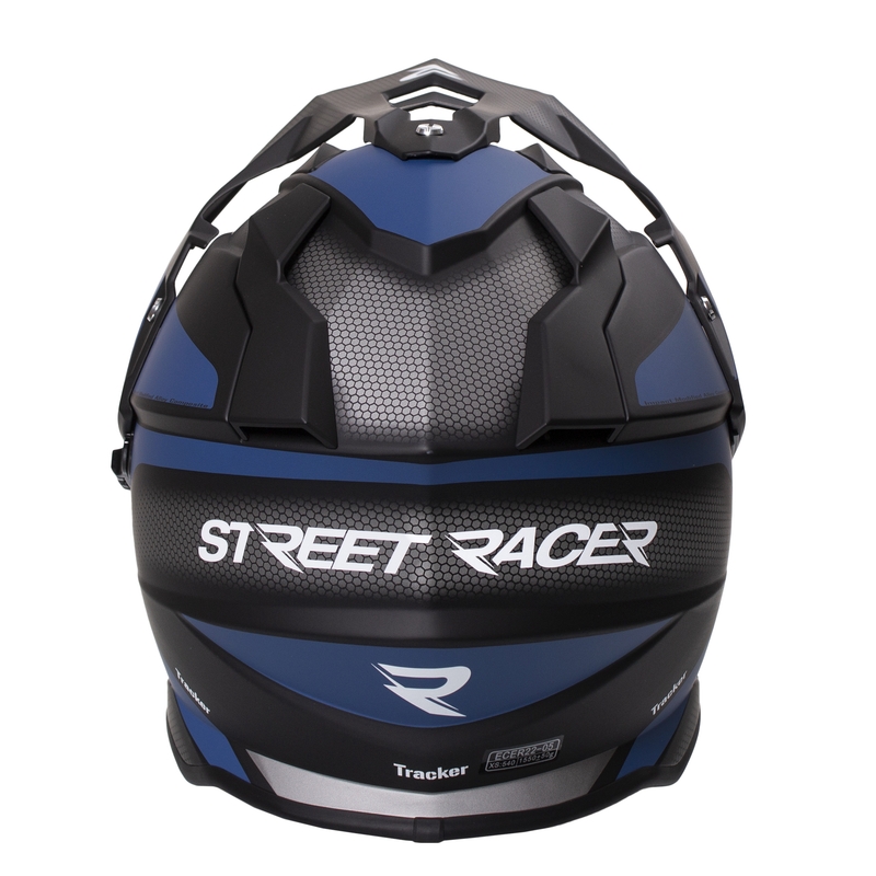 Cască moto enduro Street Racer Tracker negru-albastru