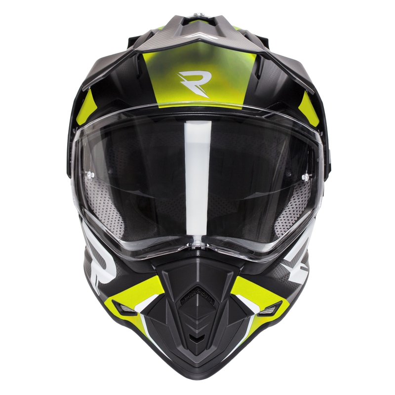 Cască moto enduro Street Racer Tracker negru-galben fluorescent