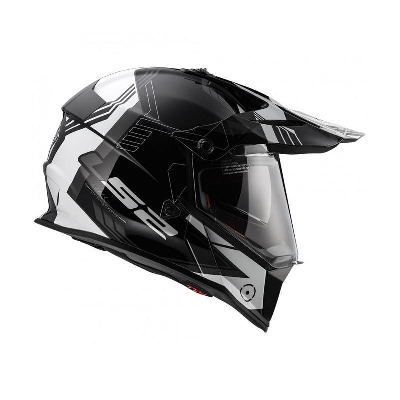 Cască de enduro LS2 MX436 Pioneer Trigger negru-alb-titaniu
