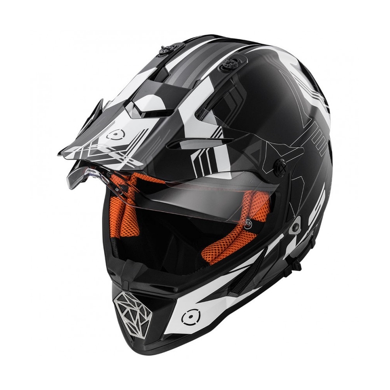 Cască de enduro LS2 MX436 Pioneer Trigger negru-alb-titaniu