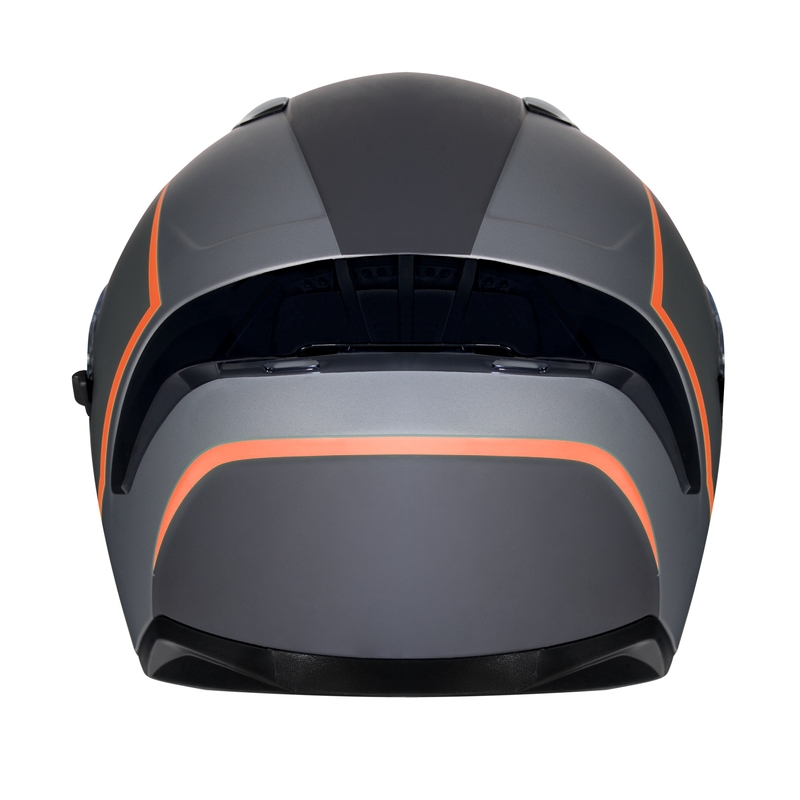 Cască de motociclist integrală Ozone Sprint Stripe negru-cenușiu-roșu-fluo