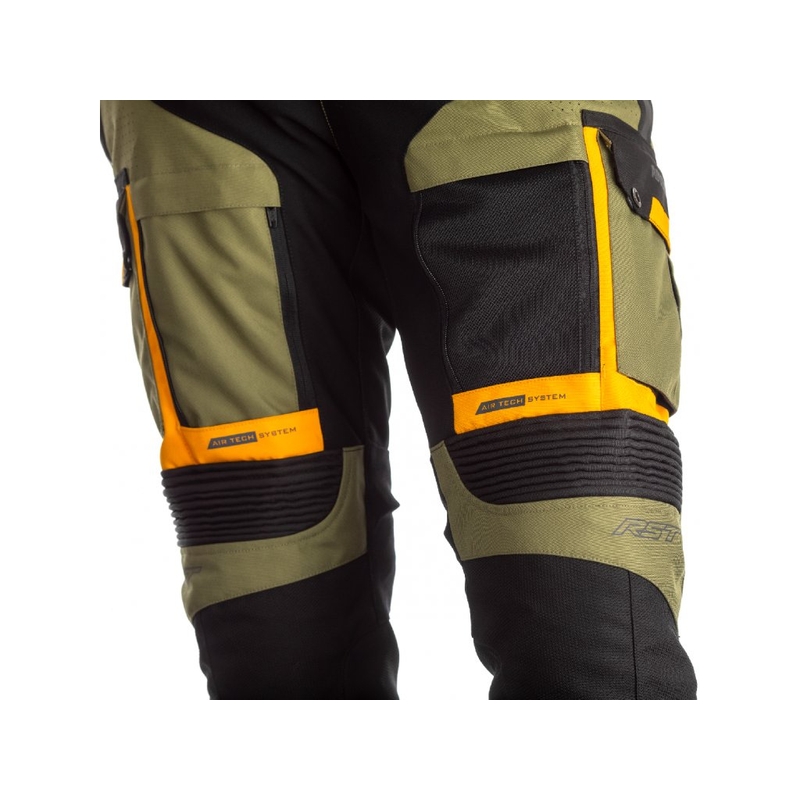 RST Pro Series Adventure-X CE negru-verde-portocaliu pantaloni de motocicletă RST Pro Series Adventure-X CE negru-verde-portocaliu lichidare