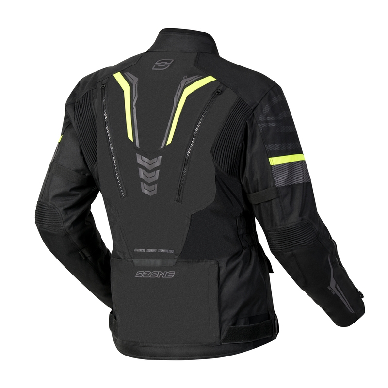 Geacă de motocicletă Ozone Tour III negru-antracit-galben-fluo