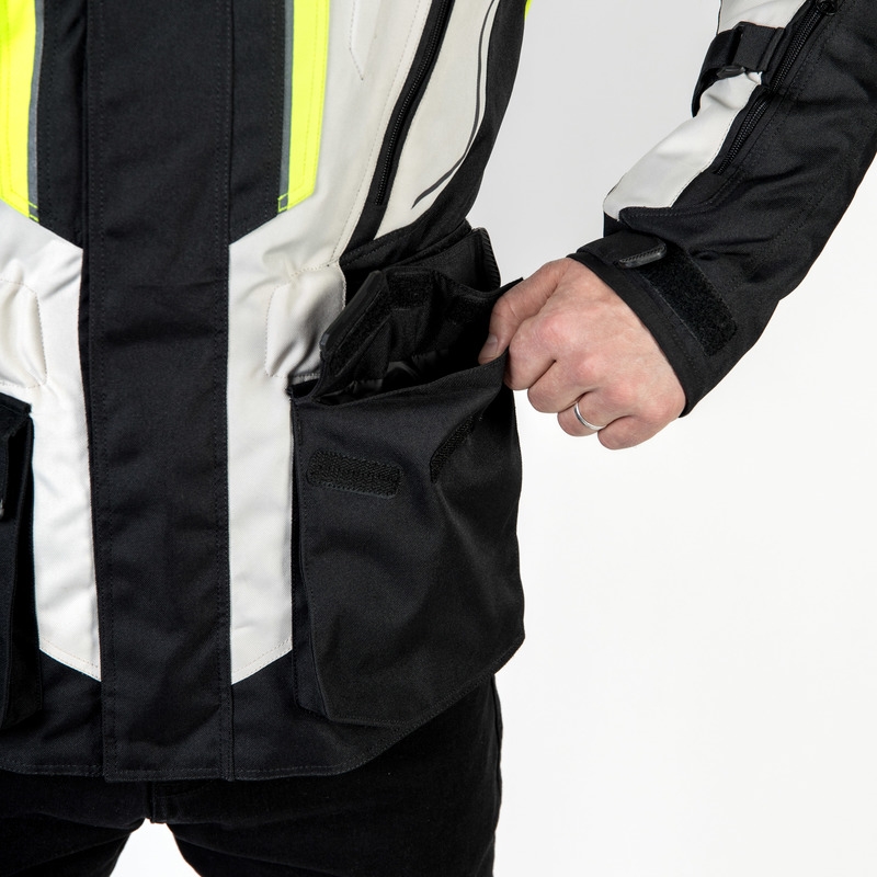 Geacă de motocicletă Ozone Sahara negru-gri-gri-galben-fluo lichidare