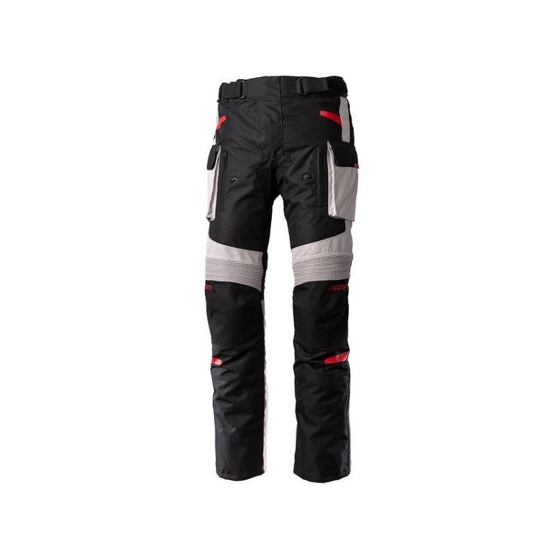 Pantaloni de motocicletă RST Endurance CE negru-argintiu-roșu lichidare