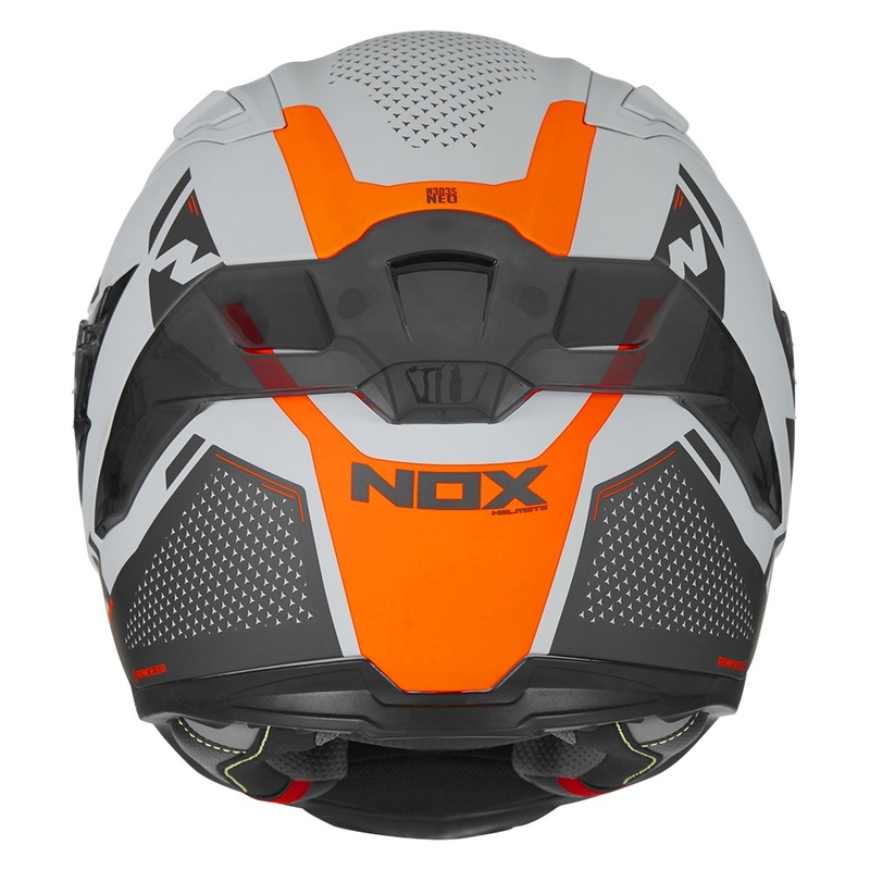 Cască integrală pentru motociclete NOX N303-S Neo gri-fluo portocaliu lichidare