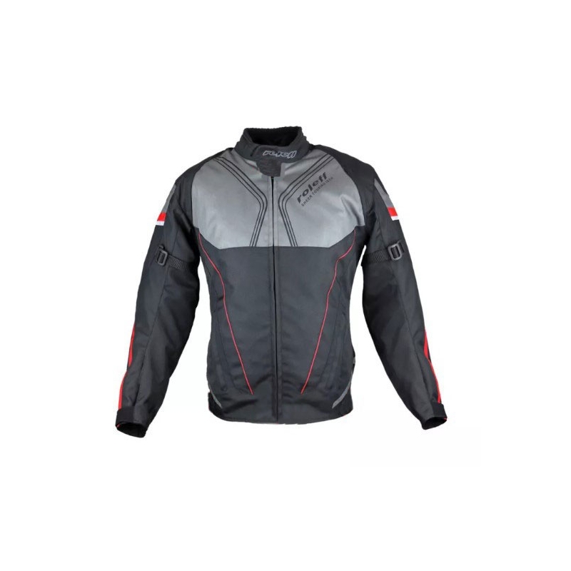 Jachetă de motocicletă Roleff Irma negru-gri-roșu pentru femei Roleff Irma Black-Grey-Red