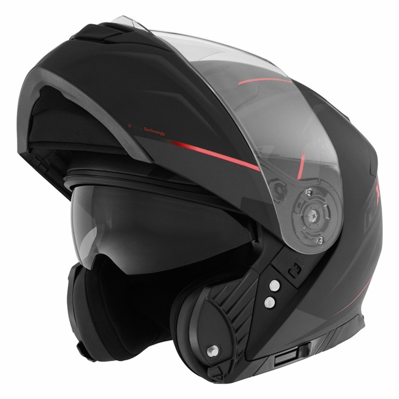 Cască de motociclist NOX N965 Supra negru și roșu