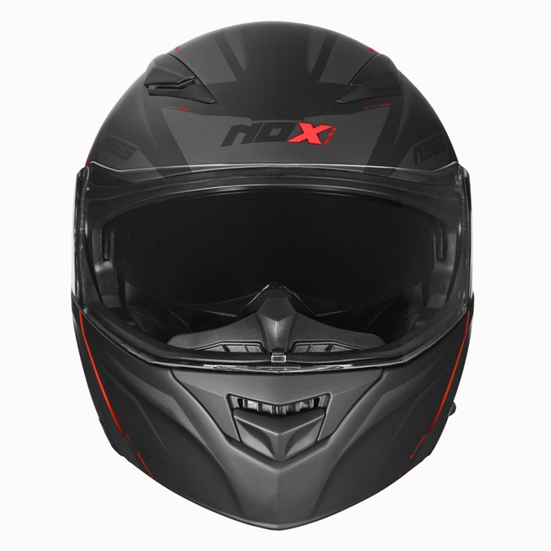 Cască de motociclist NOX N965 Supra negru și roșu