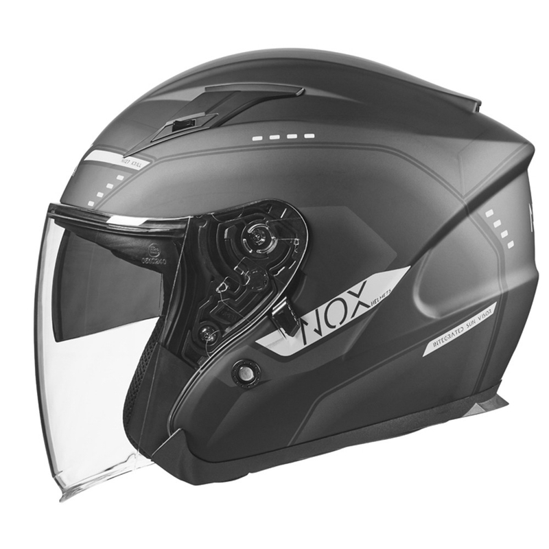 Cască de motocicletă deschisă NOX N128 Krill negru și alb