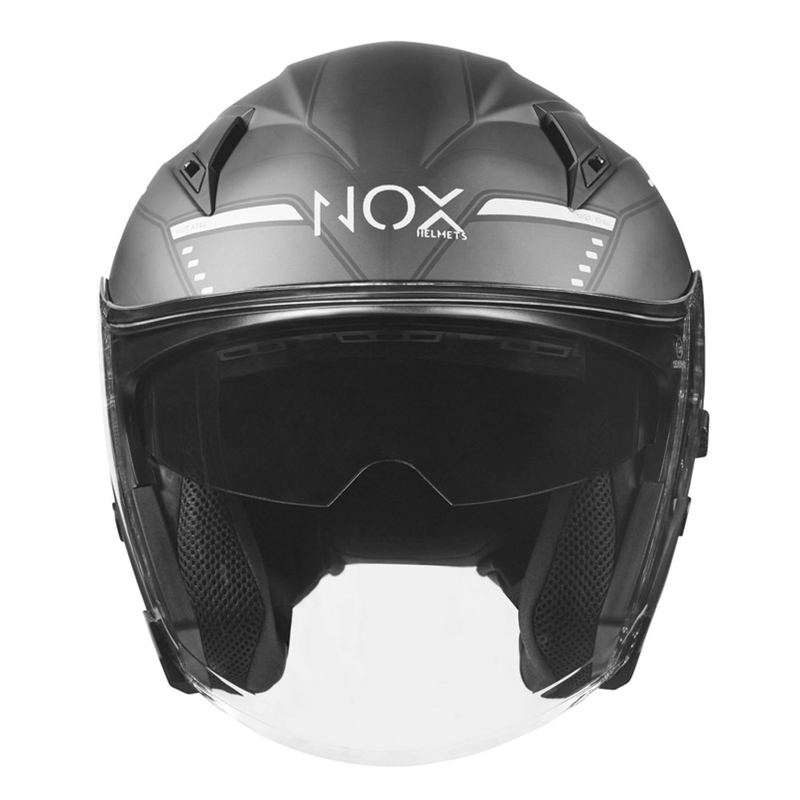 Cască de motocicletă deschisă NOX N128 Krill negru și alb