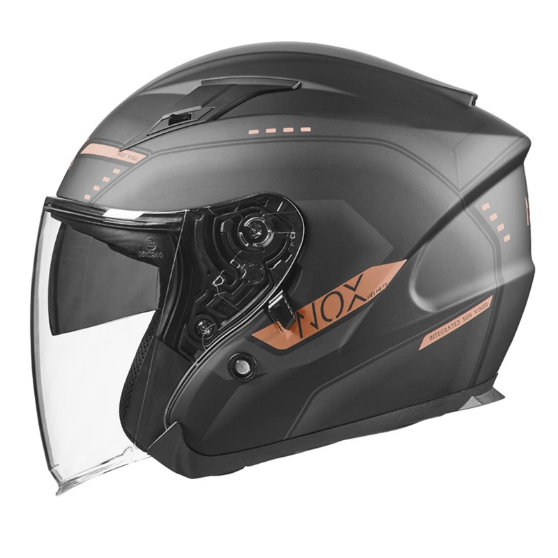 Cască de motocicletă deschisă NOX N128 Krill negru-bronz