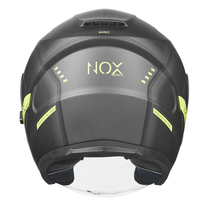 Cască de motocicletă deschisă NOX N128 Krill negru-galben-fluo