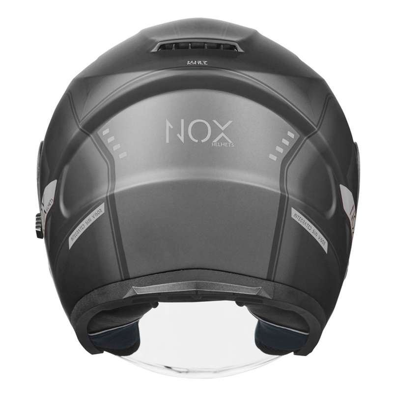 Cască de motocicletă deschisă NOX N128 Krill negru-titan lichidare